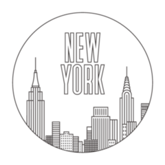 New York City Outline Illustration Sticker