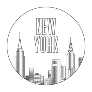 New York City Outline Illustration Sticker