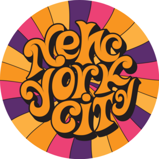 New York City Psychedelic 70s Lettering Sticker