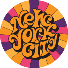 New York City Psychedelic 70s Lettering Sticker