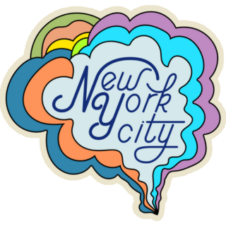 New York City Psychedelic Poster Sticker