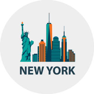 New York City Skyline Flat Design Sticker