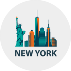New York City Skyline Flat Design Sticker