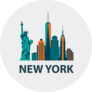 New York City Skyline Flat Design Sticker