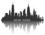 New York City Skyline Silhouette Lettering Illustration Sticker