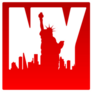 New York City Skyline Silhouette Letters Sticker