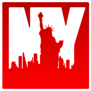 New York City Skyline Silhouette Letters Sticker
