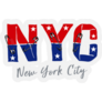 New York City Slogan With Pin Illustration Sticker