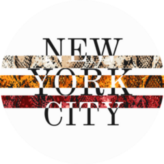 New York City Slogan With Snake Skin Sticker