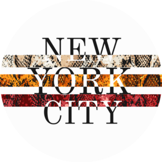 New York City Slogan With Snake Skin Sticker