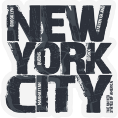 New York City Typography Illustration Sticker