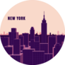 New York Cityscape Illustration Sticker