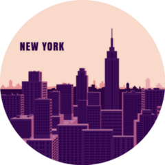 New York Cityscape Illustration Sticker