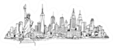 New York Drawing Stenciled Skyline Sticker