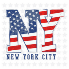 New York Flag Typography Sticker