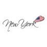 New York Lettering American Flag Sticker