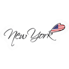 New York Lettering American Flag Sticker