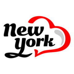 New York Lettering Heart Logo Sticker
