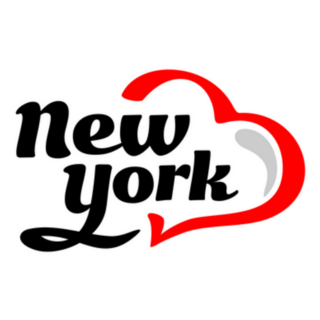 New York Lettering Heart Logo Sticker
