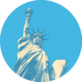 New York Liberty Lady Statue From Low Angle Turquoise Sticker
