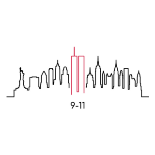 New York Linear Silhouette 9/11 Sticker
