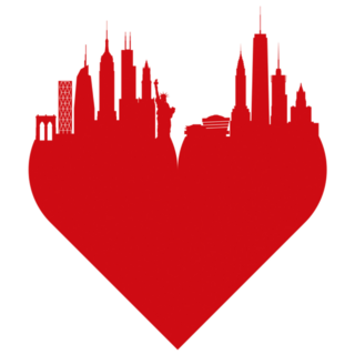 New York Love Heart Skyline Sticker