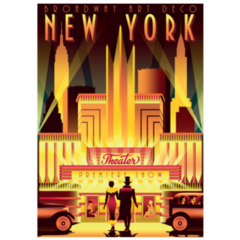 New York Night Broadway In The Style Of The 20s Sticker