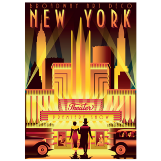New York Night Broadway In The Style Of The 20s Sticker