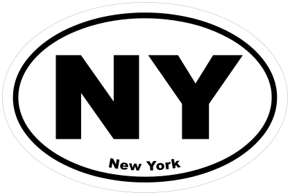 New York Ny Oval Sticker