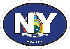 New York Ny State Flag Oval Sticker