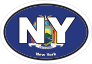 New York Ny State Flag Oval Sticker