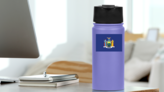 New York Ny State Flag Sticker on a Water Bottle (New) example
