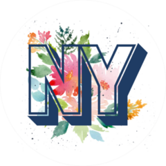 New York NY Watercolor Flowers Sticker
