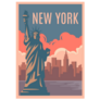 New York Retro Poster Orange Sticker