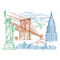 New York Sightseeing Sketch Sticker