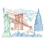 New York Sightseeing Sketch Sticker