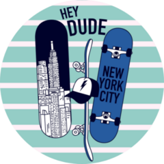 New York Skaters Hey Dude Sticker