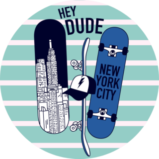 New York Skaters Hey Dude Sticker