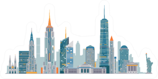 New York Skyline Illustration Sticker