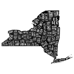 New York State Map Name Of Counties Sticker