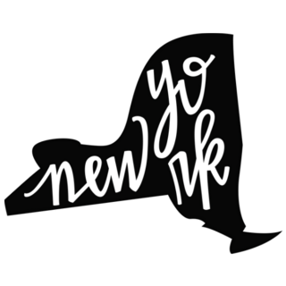 New York State Outline And Hand-lettering Transfer Sticker