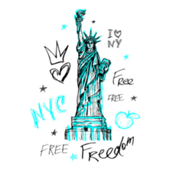 New York Statue Of Liberty Lettering Graphic Sticker