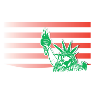 New York Statue Of Liberty Marijuana Leafs Flag Sticker