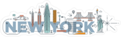 New York USA Travel Sticker
