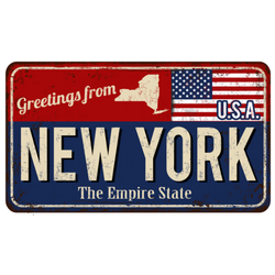 New York Vintage License Plate Sticker