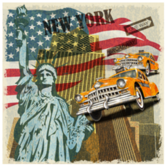 New York  Vintage Poster Sticker