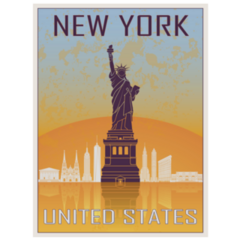 New York Vintage Poster United States Sticker