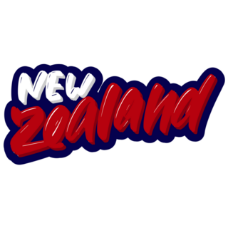 New Zealand Brush Lettering Sticker