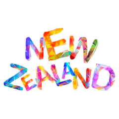 New Zealand Colorful Inscription Sticker
