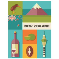 New Zealand Cultural Icons Sticker